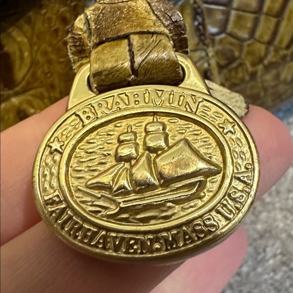 Brahmin Python Alligator Crocodile Genuine Leather Reptile Bag GUC WITH KEY - Picture 4 of 9